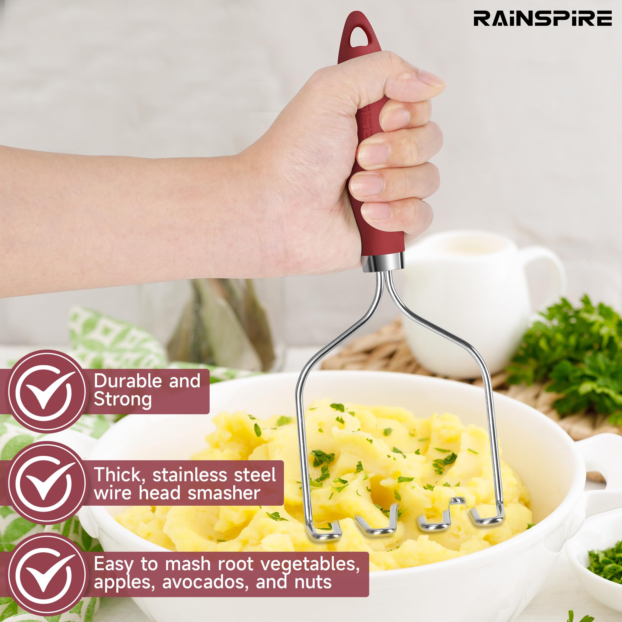 Rainspire Potato Masher - Stainless Steel -2 Rainspire Potato Masher - Stainless Steel -2
