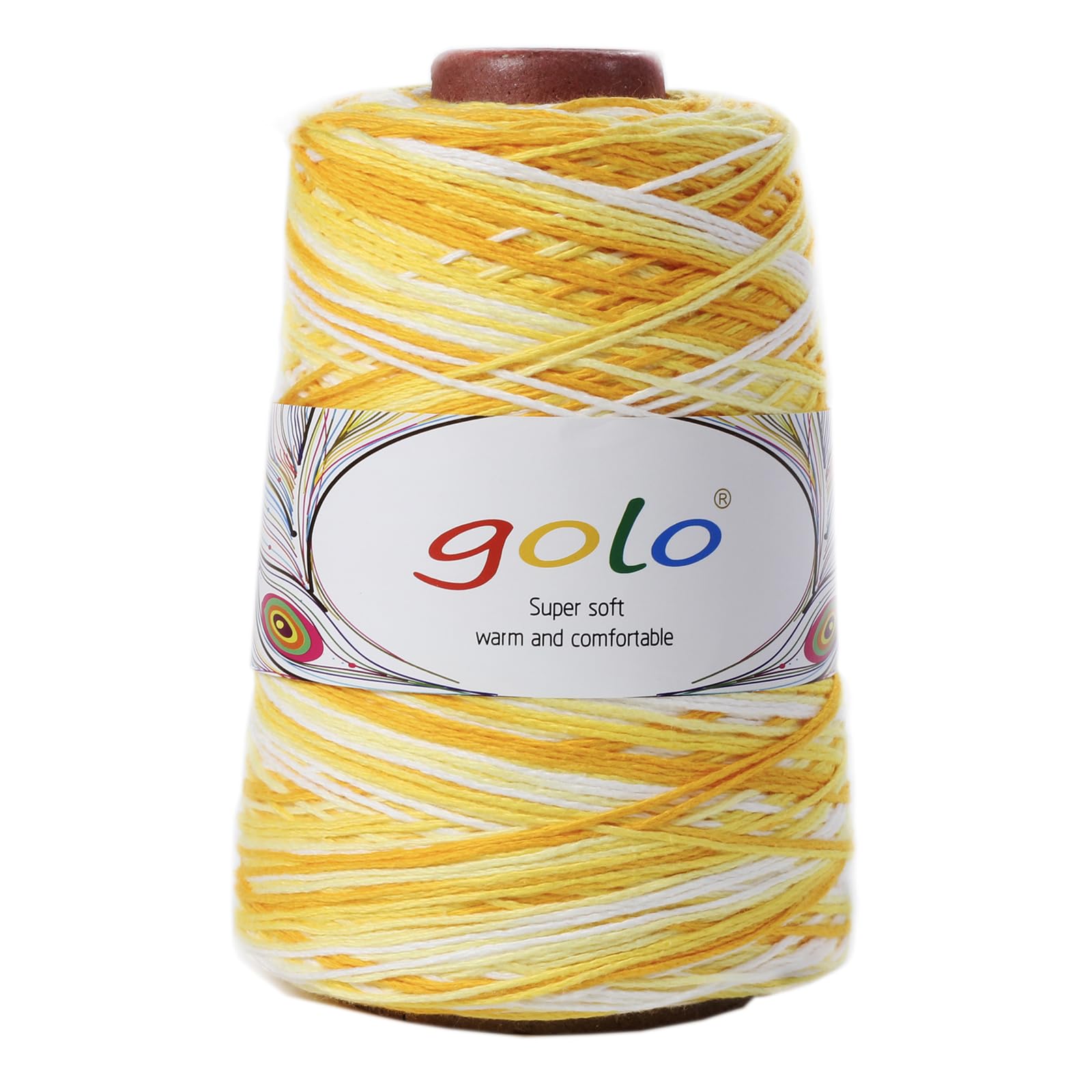 golo Cotton Cone Yarn 6/4 Cotton Yarn for Hand Knitting Crochet Yarn D11-Primrose