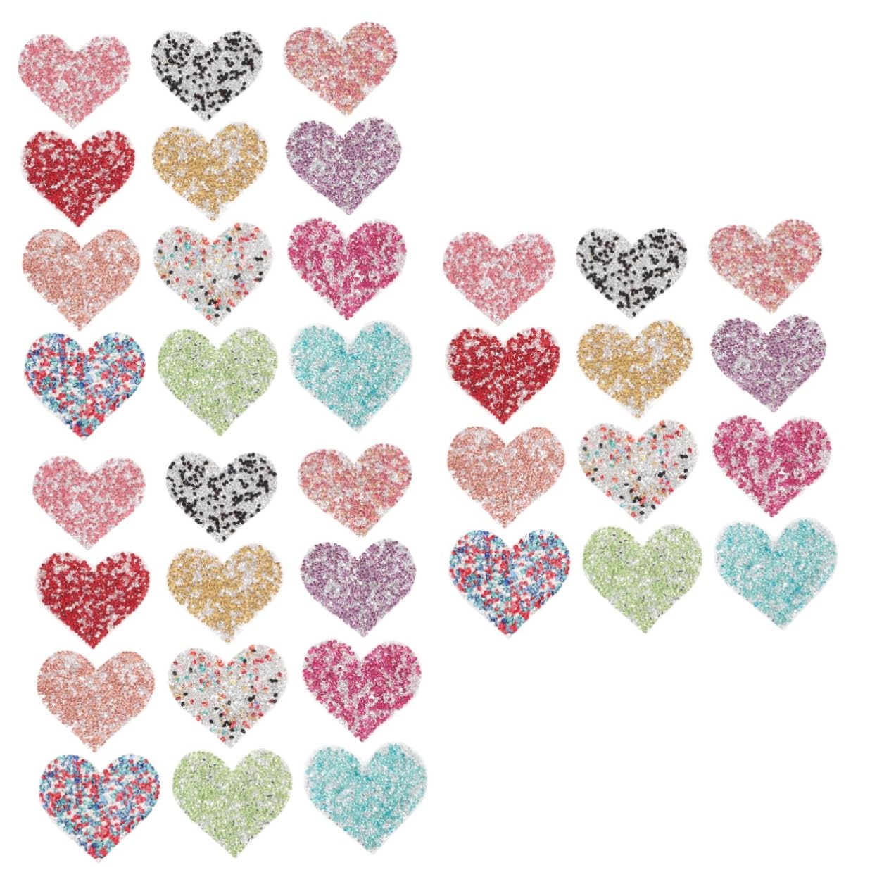EXCEART 36pezzi Toppe Termoadesive Cuore Strass Per Decorazione Abbigliamento Borse e Cappelli Patch Fai Da Te Per Riparazioni e Decorazioni Creative