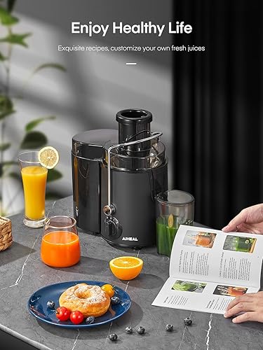 Miniatura 9 de Exprimidor de verduras y frutas, fácil de limpiar, exprimidor centrífugo con boca de 3 pulgadas de ancho, control de 3 velocidades, sistema de