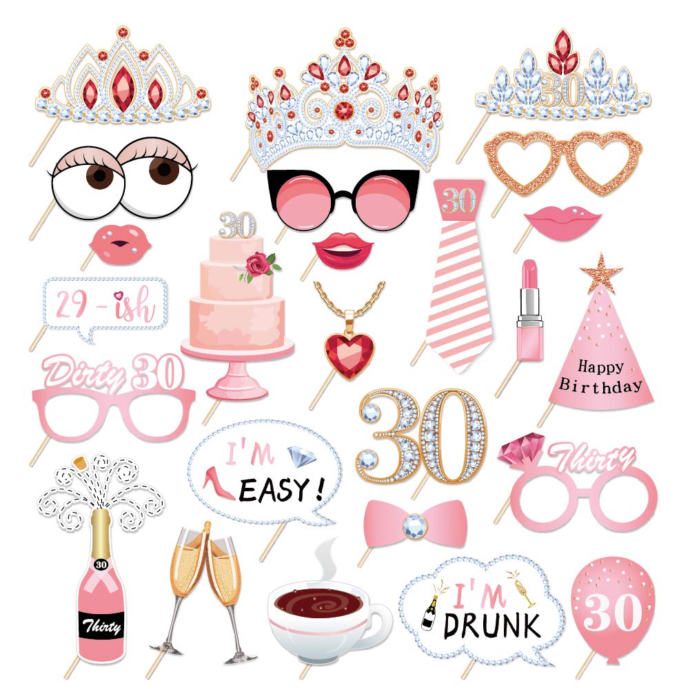 25 Puntelli Per Cabina Fotografica Tema Trucco E Spa - Accessori Selfie Su Bastoncino Per Feste Di Compleanno Per Ragazze E Donne