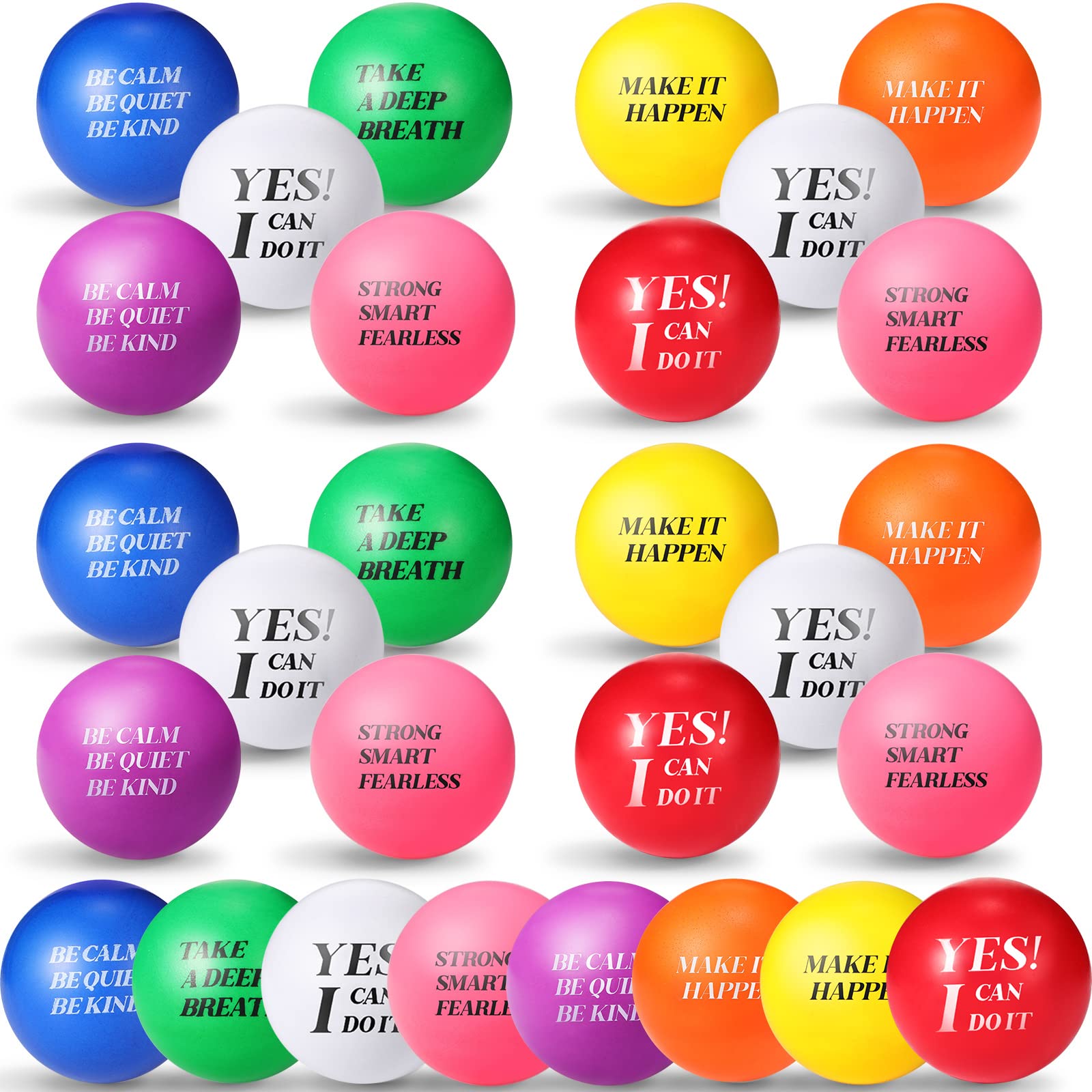 Photo 1 of 32 Pcs Motivational Stress Balls Hand Exercise Balls Inspirational Colorful Foam Balls Quotes Anxiety Small Balls for Encouraging Motivating Adults Kids Relieve Anxiety, 8 Color