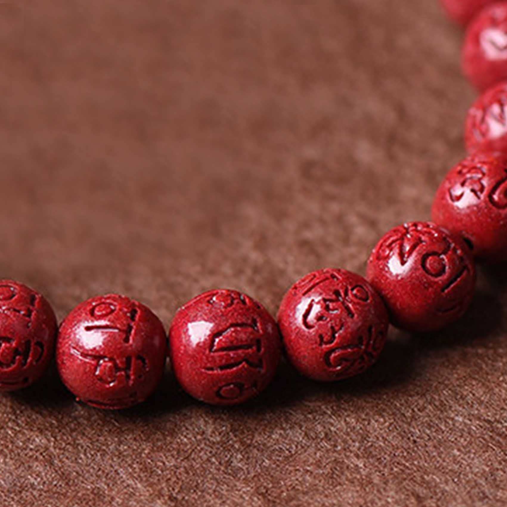 Braccialetti con Perline, Bracciale ReikiCrystal con Perline di Loto Meditazione(Six Words Mantra Bead 8mm)
