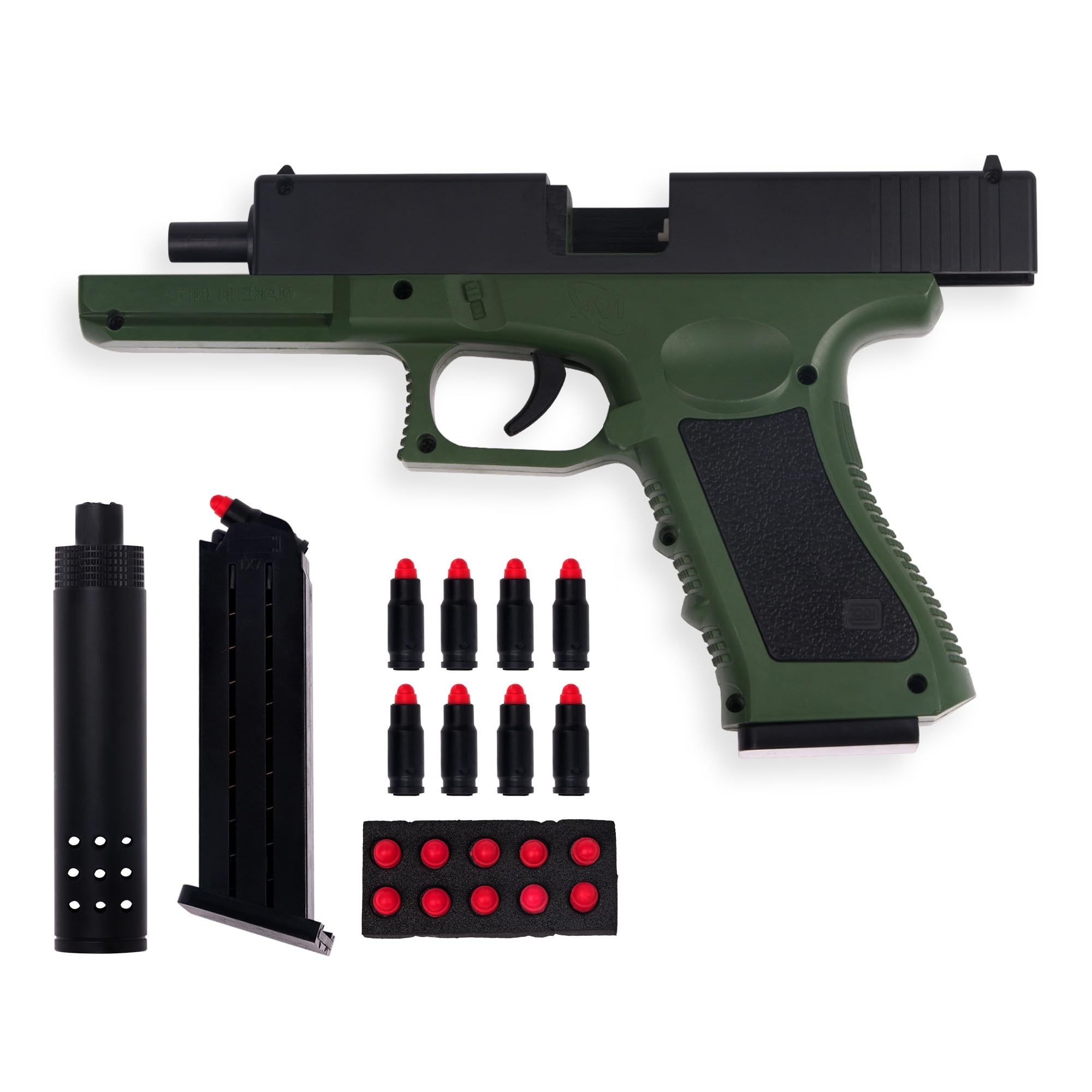 Gex Shooting Game Toy Guns for Kids & Adults Soft Bullets Blaster Gun Pistol with Foam Darts Jump Ejecting Mag Indoor Outdoor Play Toys (Minimum Age 10 Years)