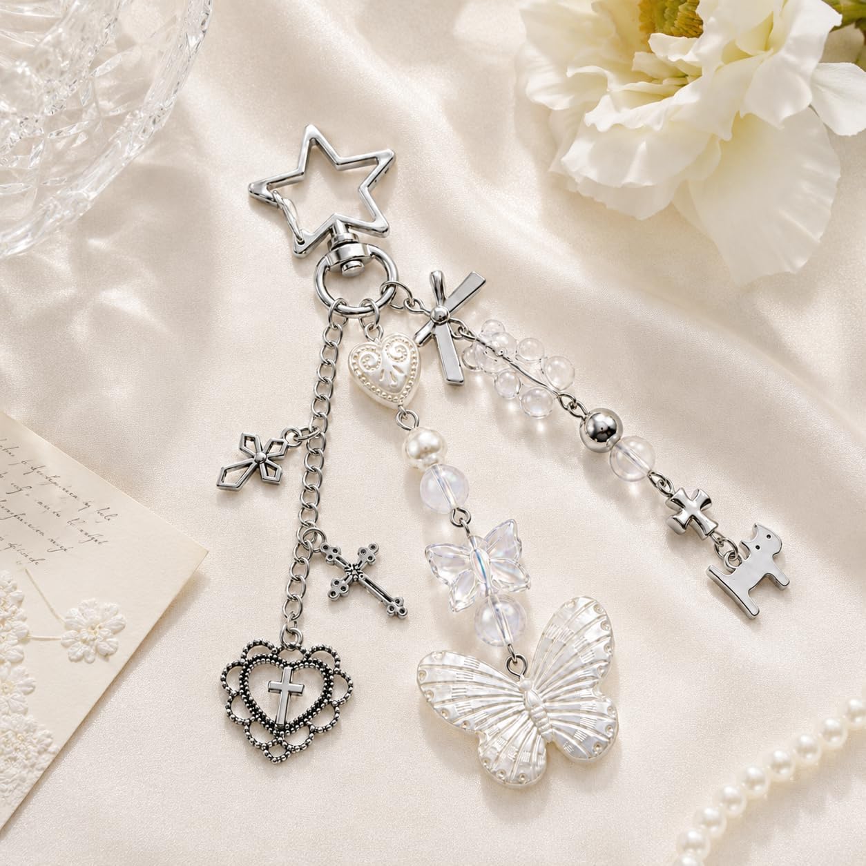 Butterfly Keychain, Heart Keychains Bag Charms for Women image 5