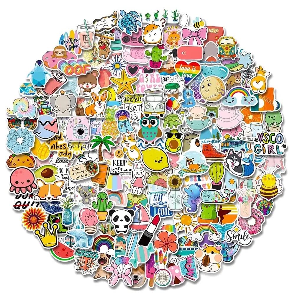 200 pcs of Cute Sticker Vinyl Waterproof for Laptop Water Bottle and More for Kids