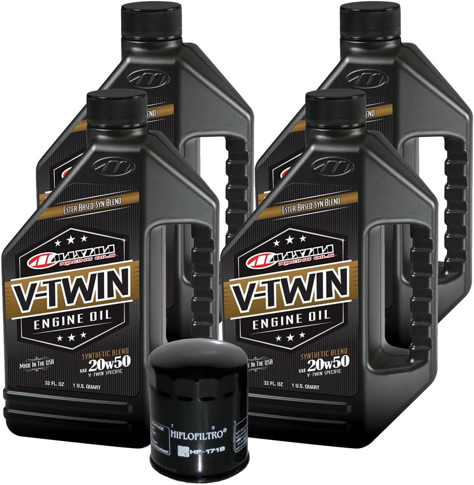 MaximaHiflofiltro VTEOCK21 Synthetic Blend Engine Oil Change Kit for Harley Davidson Twin Cam V-Twin - 4 Quart