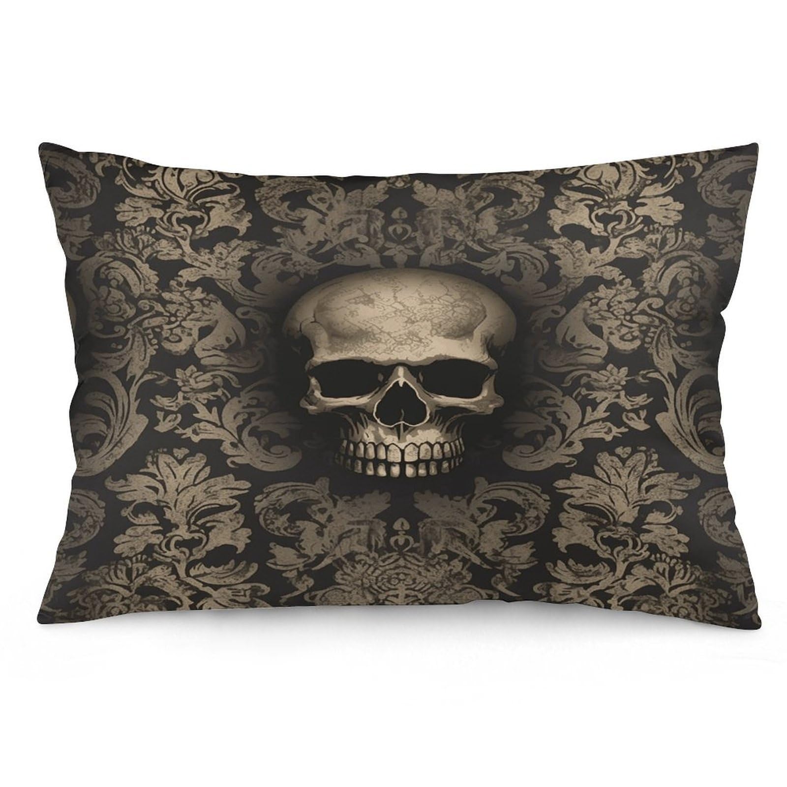 Gothic Wallpaper Skull Throw Pillow Cover Soft Pillow Case Decorative Lumbar Pillow Cover Cozy Throw Pillowcase Polyester Rectangular Cushion Case Decor for Couch Sofa Bed