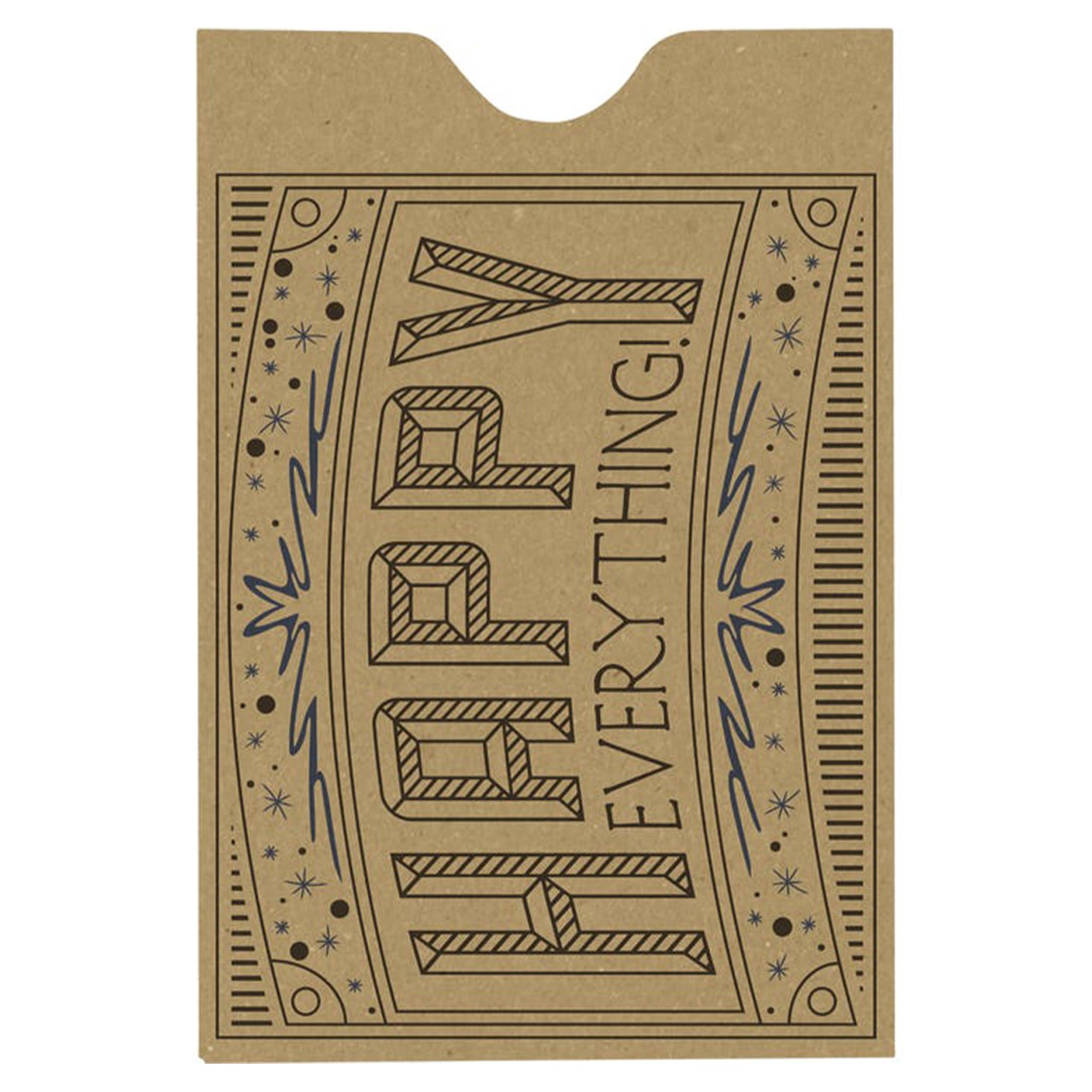 LUXPaper Credit Card Sleeves | 2 3/8" x 3 1/2" | Happy Everything - Grocery Bag Brown | 70lb. Text | 50 Qty