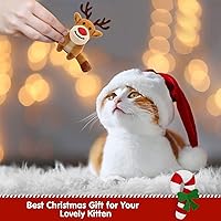 Vista 6 de Vansolinne Juguetes de Navidad con hierba gatera, 6 juguetes interactivos masticables para gatos de interior, juego de juguetes de dentición