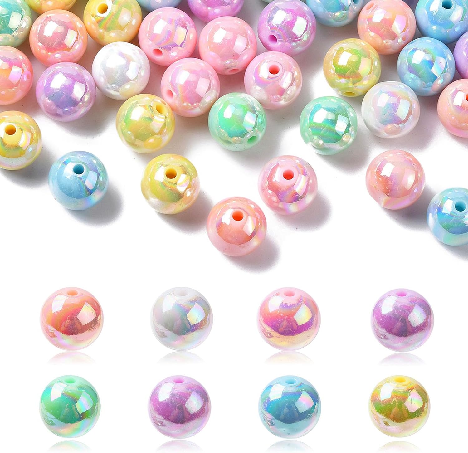 KitBeads 100pcs 16mm Bubblegum Beads AB Color Plated Chunky Acrylic Round Ball Beads for Jewelry Making Bulk - Image 8