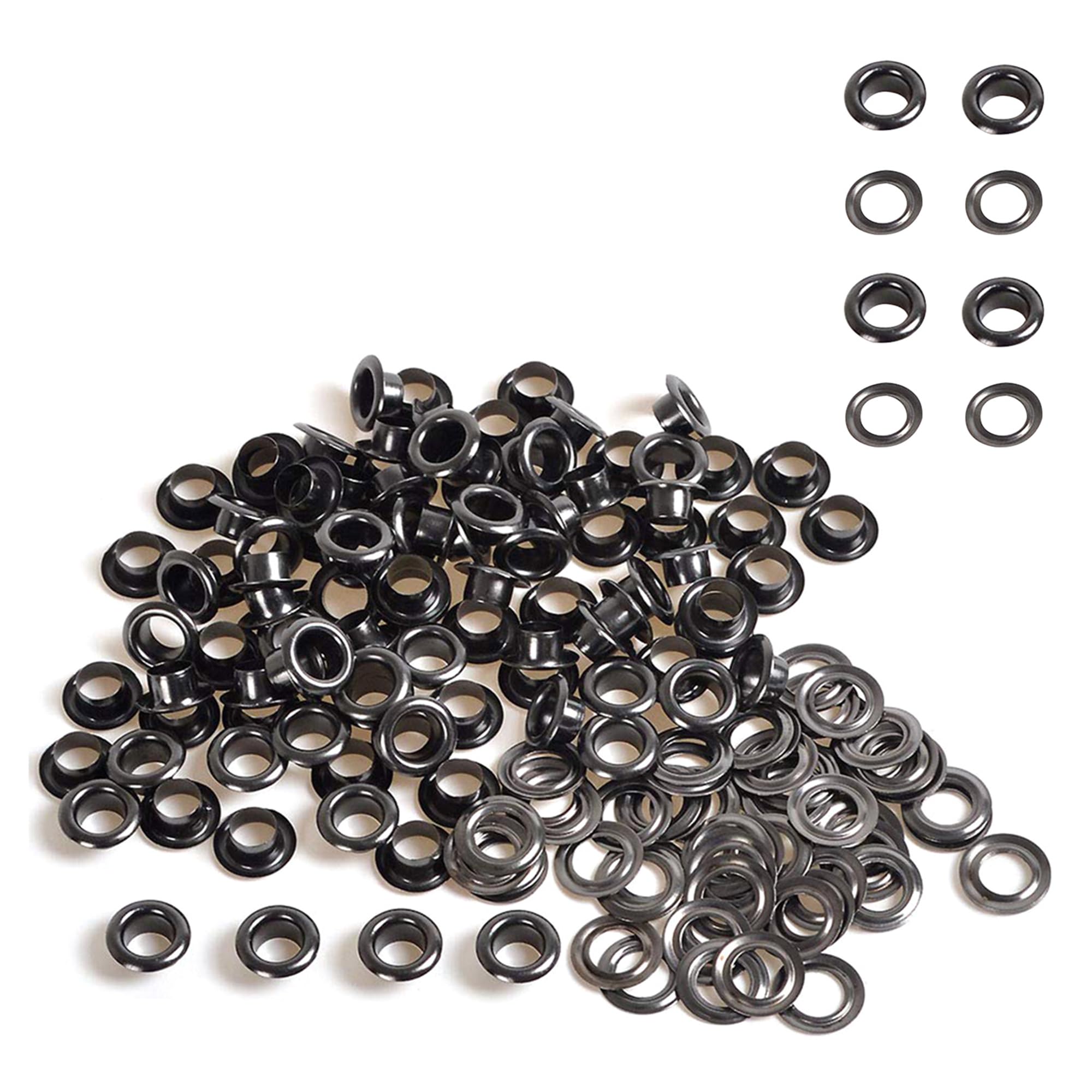 WedDecor 6mm Gunmetal Brass Eyelets Grommets with Washers for Clothing, Baby Dolls, Sewing, Bags, Scrapbook, Leather Work, DIY Projects and Rust Proof, 100pcs