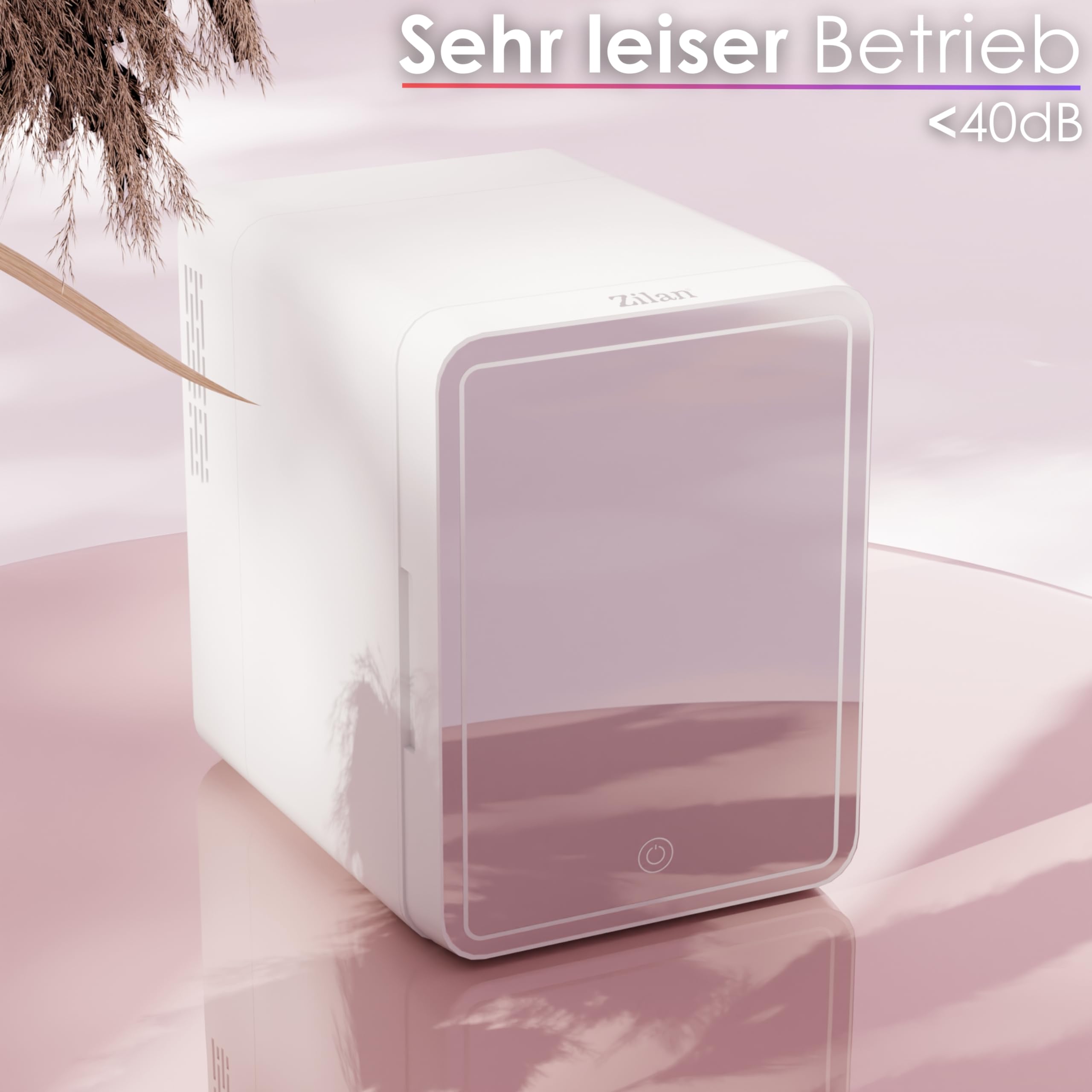 Mini Kühlschrank mit LED Spiegel 4L Kosmetikkühlschrank mit Spiegel Schönheitskühlschrank Make Up Kühlschrank Kühlgerät Mini Minikühlschrank Getränkekühlschrank Minibar Mini-Kühlschrank 3 Stufen LED
