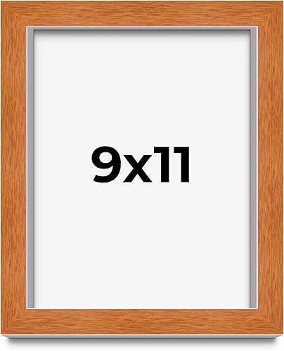 Miniatura 274 de Marco marrón de 18 x 24 pulgadas, marco de madera maciza de nuez de miel, ancho de moldeo de 0.875 pulgadas, profundidad de rabo de 0.875 pulgadas