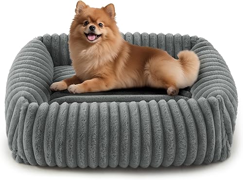 Miniatura 13 de FURTIME Camas para Perros Medianos para Perros Medianos Lavables, Cama Ortopédica para Perros, Cama Rectangular Cálida Suave Calmante para Dormir