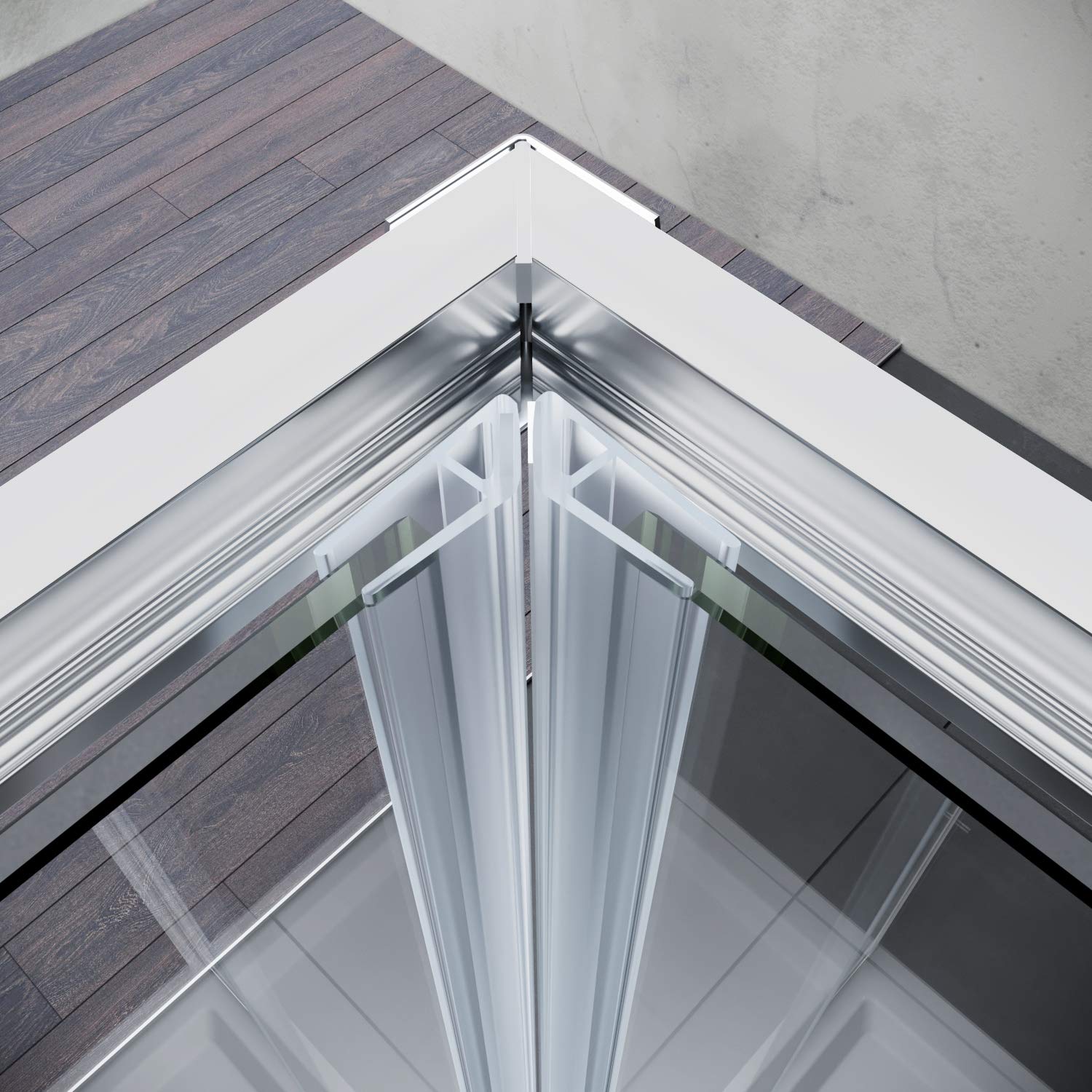 SONNI 1200x1000x1950mm Duschkabine Eckeinstieg Doppel Schiebetür Echtglas Duschwand