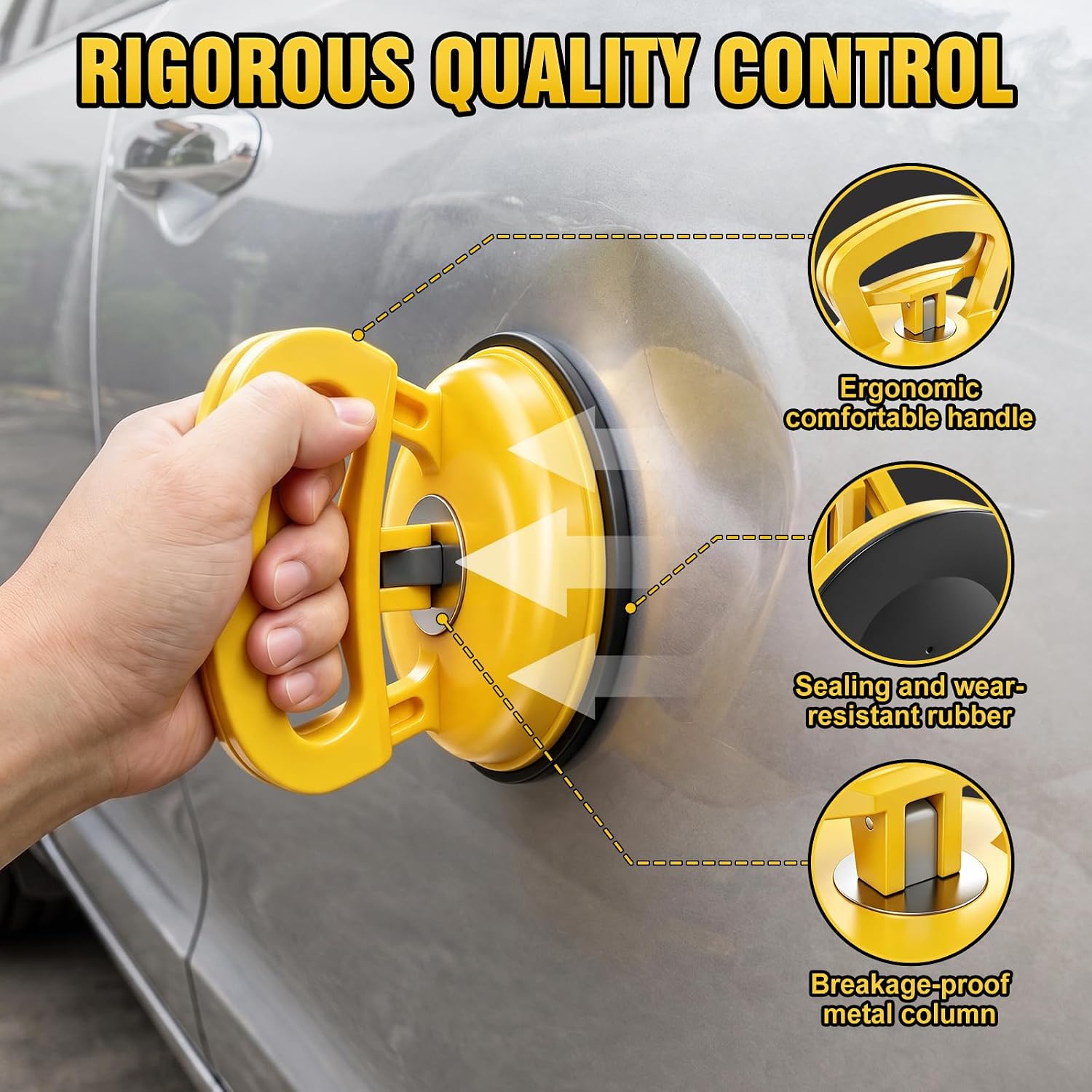 Car Dent Puller Kit 3 Pack -Strong Suction, Dent Remover Tool Car Dent Repair Removal Kit Suction Cup Small Dent Puller for Auto Body Dent Remove,Tiles Lifting,Objects (Multicolor)