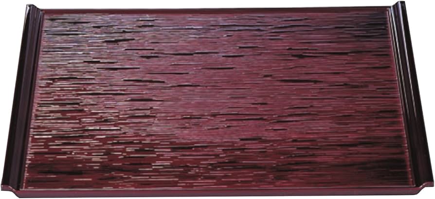 若泉漆器　おもてなし盆　尺4寸　滑止めノンスリップ加工　10個セット　赤茶トレー 若泉漆器 おもてなし盆 尺4寸 滑止めノンスリップ加工 10個