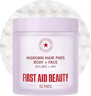 First Aid Beauty Ingrown Hair Pads Aftershave Treatment to Help Prevent Razor Bumps, Exfoliate Underarms & Bikini Area, Sensitive Skin