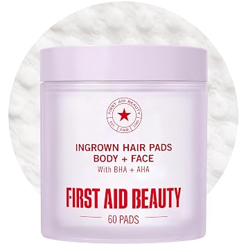 First Aid Beauty Ingrown Hair Pads mit BHA + AHA   Aftershave-Pads gegen Rasierpickel f r M nner & Frauen Achseln & Bikinizone 60 Pads