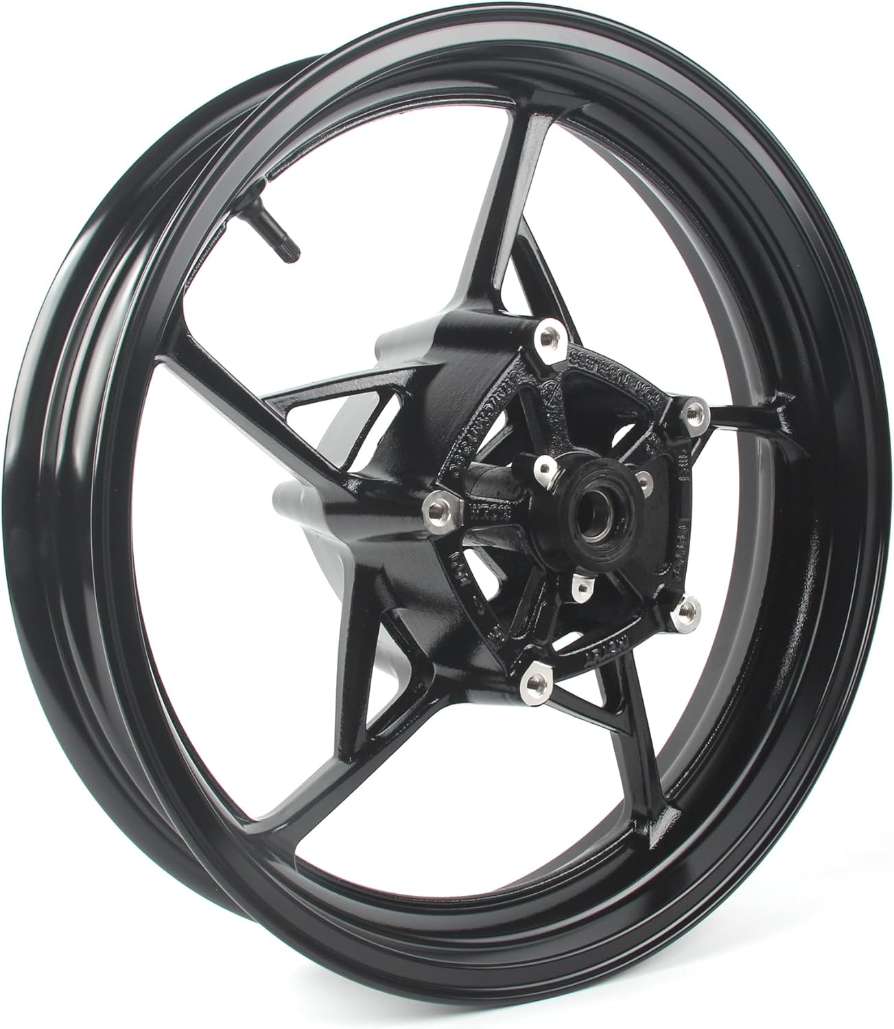 Gloss Black Front Wheel Rim Compatible with Kawasaki Z650 Ninja 650 2017-2024, Bearing include, Motorcycle Replacement Accessories Parts