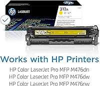 Vista 2 de HP 312A Yellow Toner Cartridge Works Color Laserjet Pro MFP M476 Series CF382A