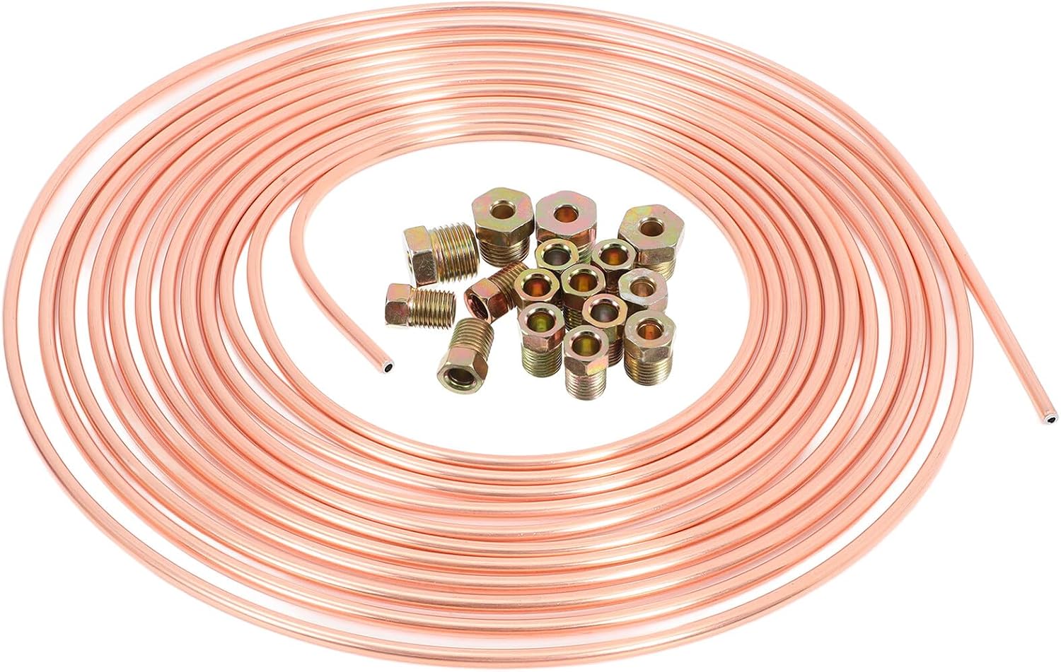 Luxshiny Galvanized Steel Car Brake Line Tubing 3/16 Inch Front Brake Lines Coil for Vehicle Replacement