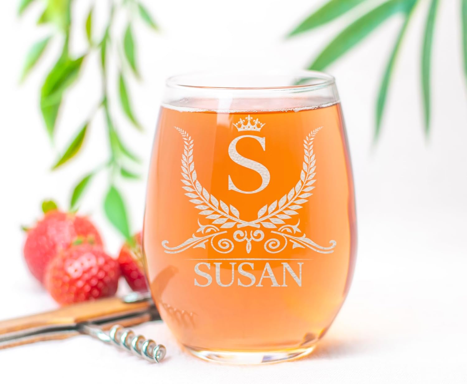 Personalized Monogram Stemless 15oz Wine Glass, Custom Engraved, Perfect Gift for Her Birthday, Christmas, Bridal Party, Bride, Bridesmaid - Image 3