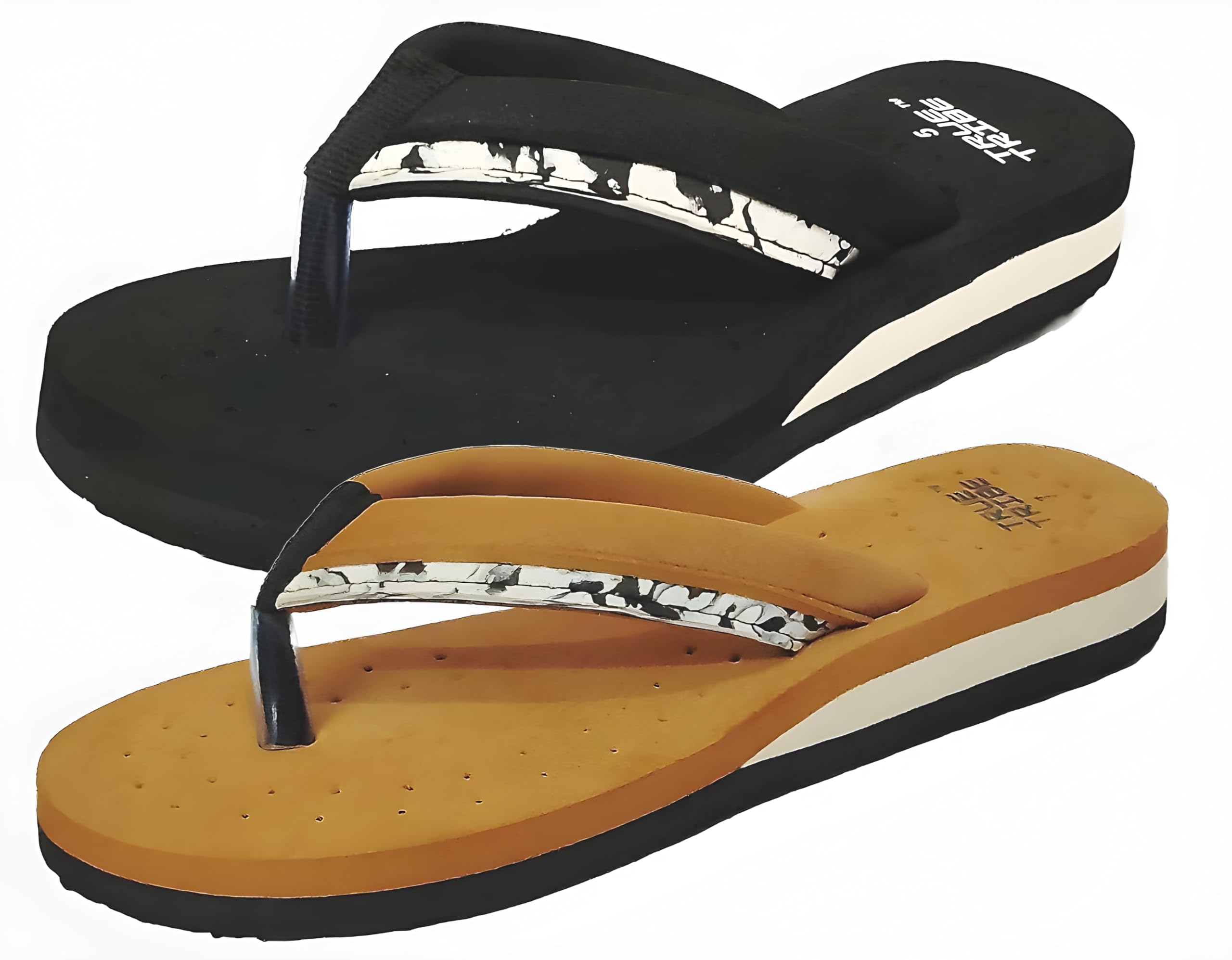 Combo of 2 Tan & Black Women Super Soft Diabetic Orthopedic Comfort Lightweight Flip Flops Slippers for Pregnancy Health Joint Pain Walking |Ortho Cushioned, Anti-Slip Soles, All-Day Wear | Extra Soft Comfort Flip Flops | Women's & Girls Home & Vacation Travel Slippers flip-flop with padded straps with Ortho Stylish & Anti skid Properties | All day wear daily use Chappal for house Doctor Dr-image-25