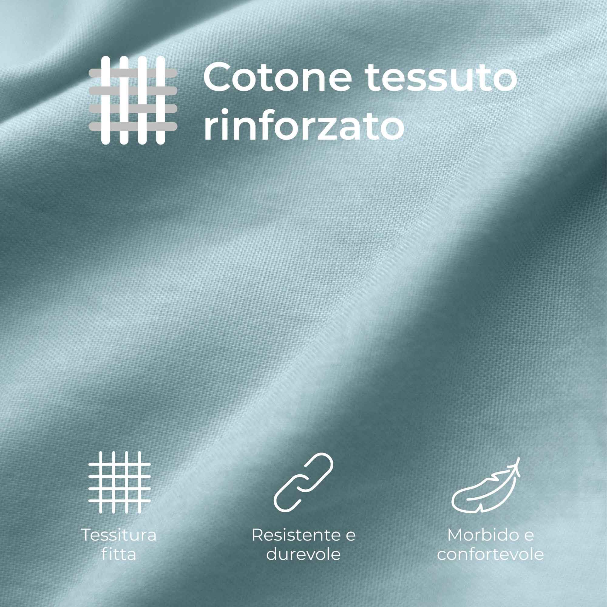 Federe 40x145 Cotone Rinforzato (Set da 2) - Blu Chiaro - Trama Fitta a 57 Fili/cm² - Federe Cuscini 40x145 cm - Federe Cuscino 40x145 Certificate Oeko Tex - Dreamzie