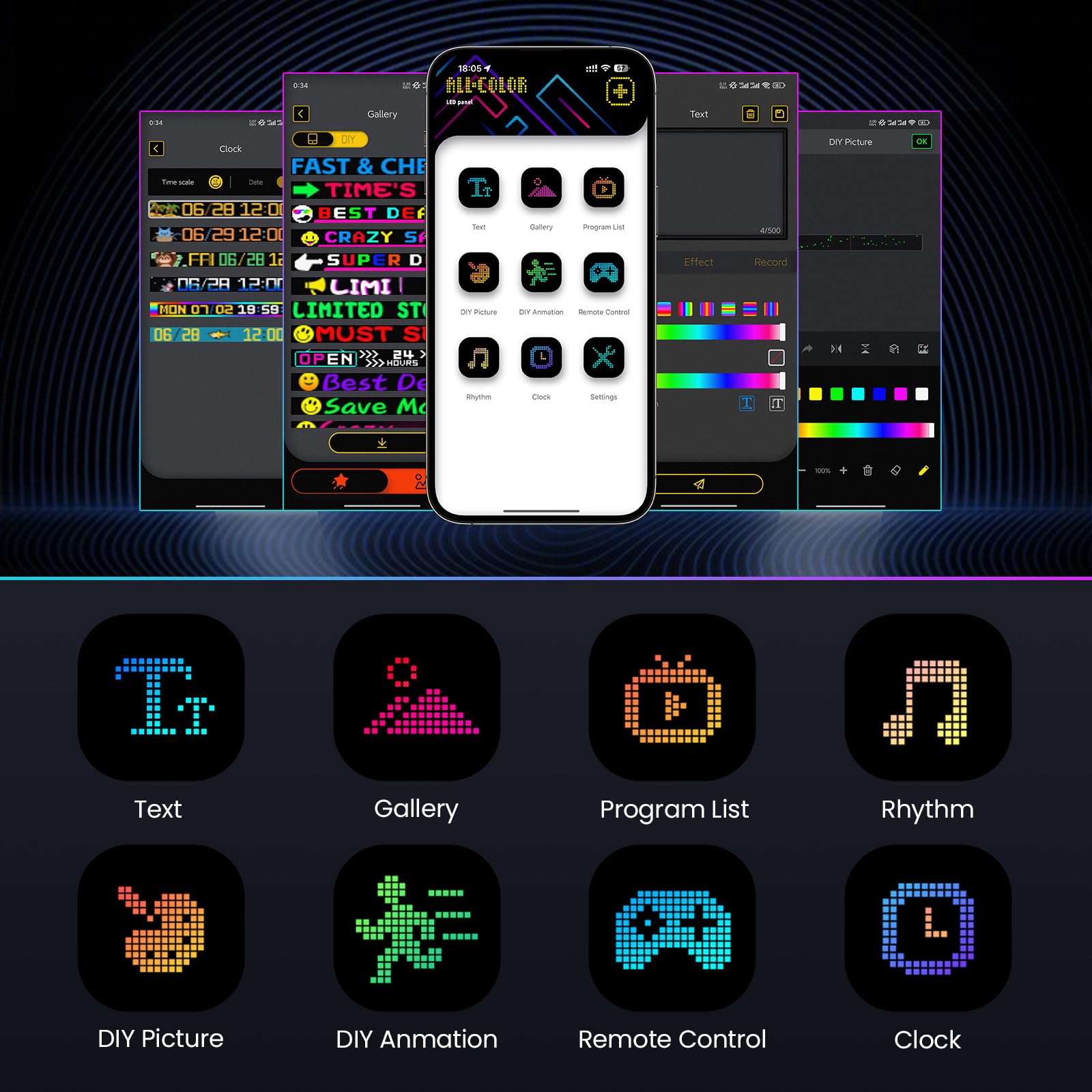 ZKYMZL Display LED flessibile con telecomando e ricarica USB, regalo fai da te a LED per compleanni, Natale o feste