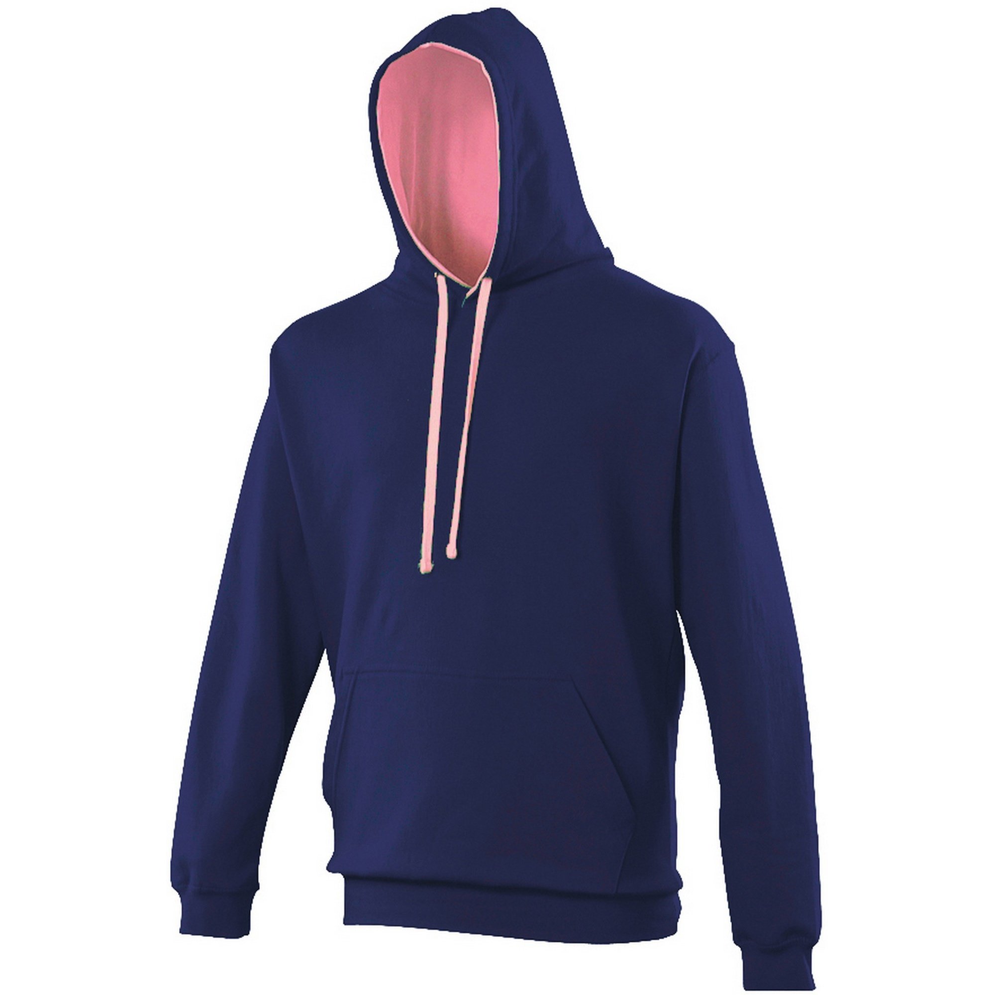 Awdis Men's Oxford Navy/Candyfloss Pink Varsity Hoodie, Multicoloured (), Large