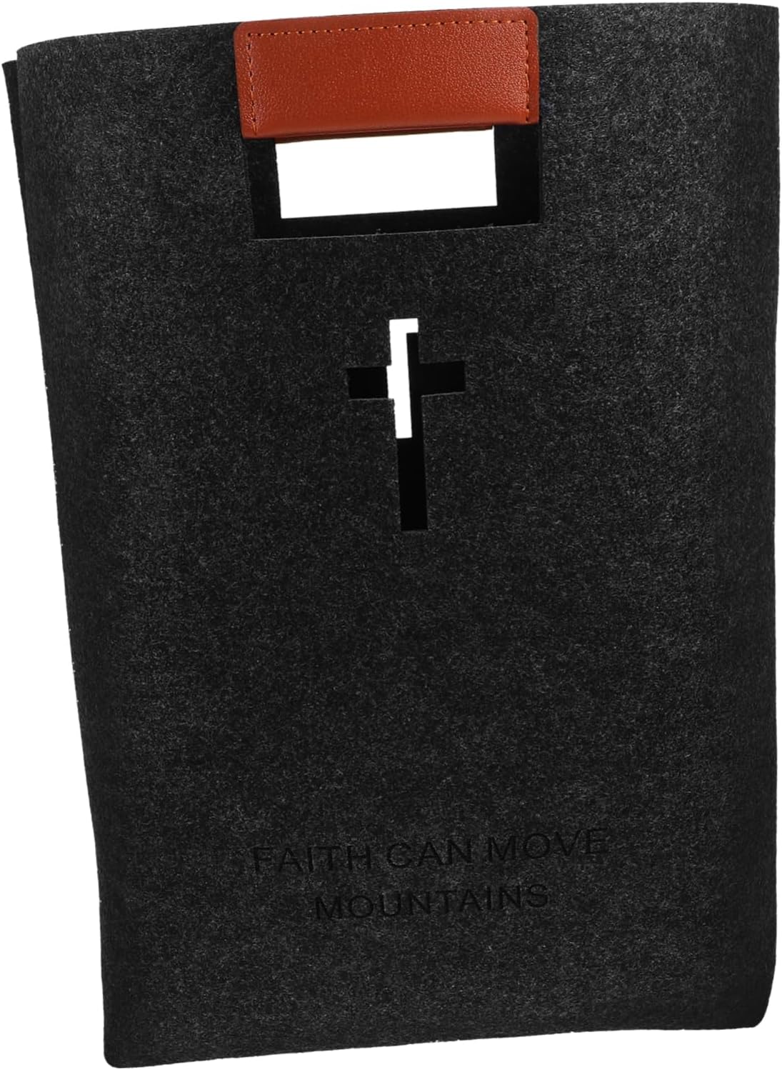 Felt Tote Bible Bag for Women Capacity Carrying Handbag for Grocery Books Accessories Stylish Deep Grey Design Comfortable Handles for Easy Transport