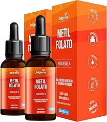 Metilfolato vegan vitamin gotas liquido, Ácido Fólico Ativo, sabor limão, 20 ML, Biogens (Kit 2)