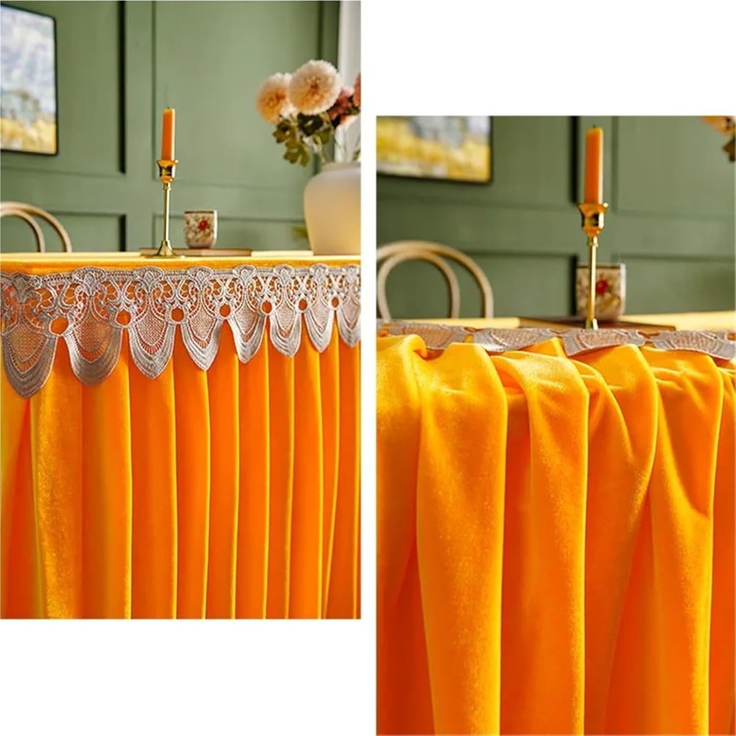 Table Skirt Thickened Velvet Table Skirt Tablecloth Hotel Conference Buffet Event Convention Sign-in Cloth(Color 24,120x40x75cm)