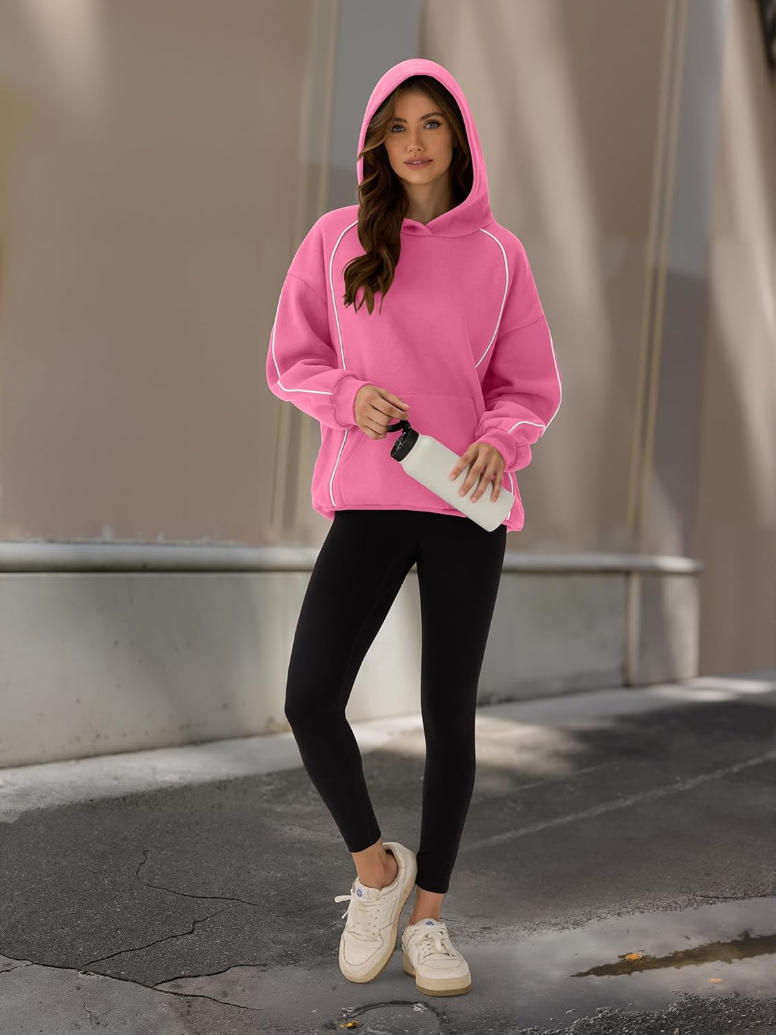 ZAFUL Womens Seam Oversized Hoodies Fleece Comfy Sweatshirts Fall Fashion Casual Pullover Tops 2025 Winter Clothes - Image 5