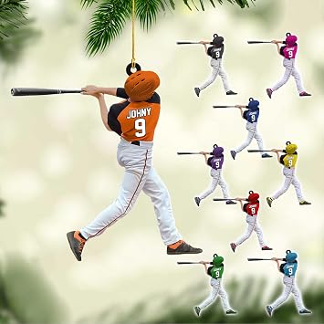 Personalized Baseball Ornament for Boy Girl Custom Baseball Christmas Ornaments 2025 Pitcher Batter Catcher Gift for Player Ornament Ball Bag Ornaments Mitt Glove Gifts BB13