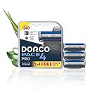 DORCO PACE 4 PRO Replacement Cartridges for Men, Pack of 3 | 4-Blade Razor Refills for Close, Smooth & Comfortable Shave | Ultra-Thin MicroSpan Blades | Lubricating Aloe Strip gallery image