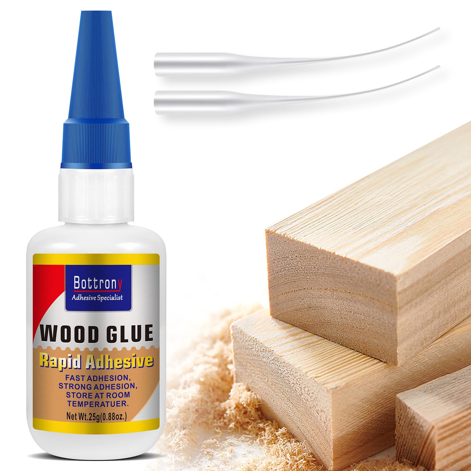 Clear Wood Glue, Fast Drying Wood Glue for Furniture Heavy Duty, Woodworking, Waterproof Strong Adhesive for DIY Crafts, Flooring | Strong Bond for