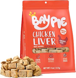 Freeze-Dried Chicken Liver Treats for Dogs - Single Ingredient, Grain Free, Raw Nutrition Dog Training Snacks - High Protein, Natural Flavor - 4oz