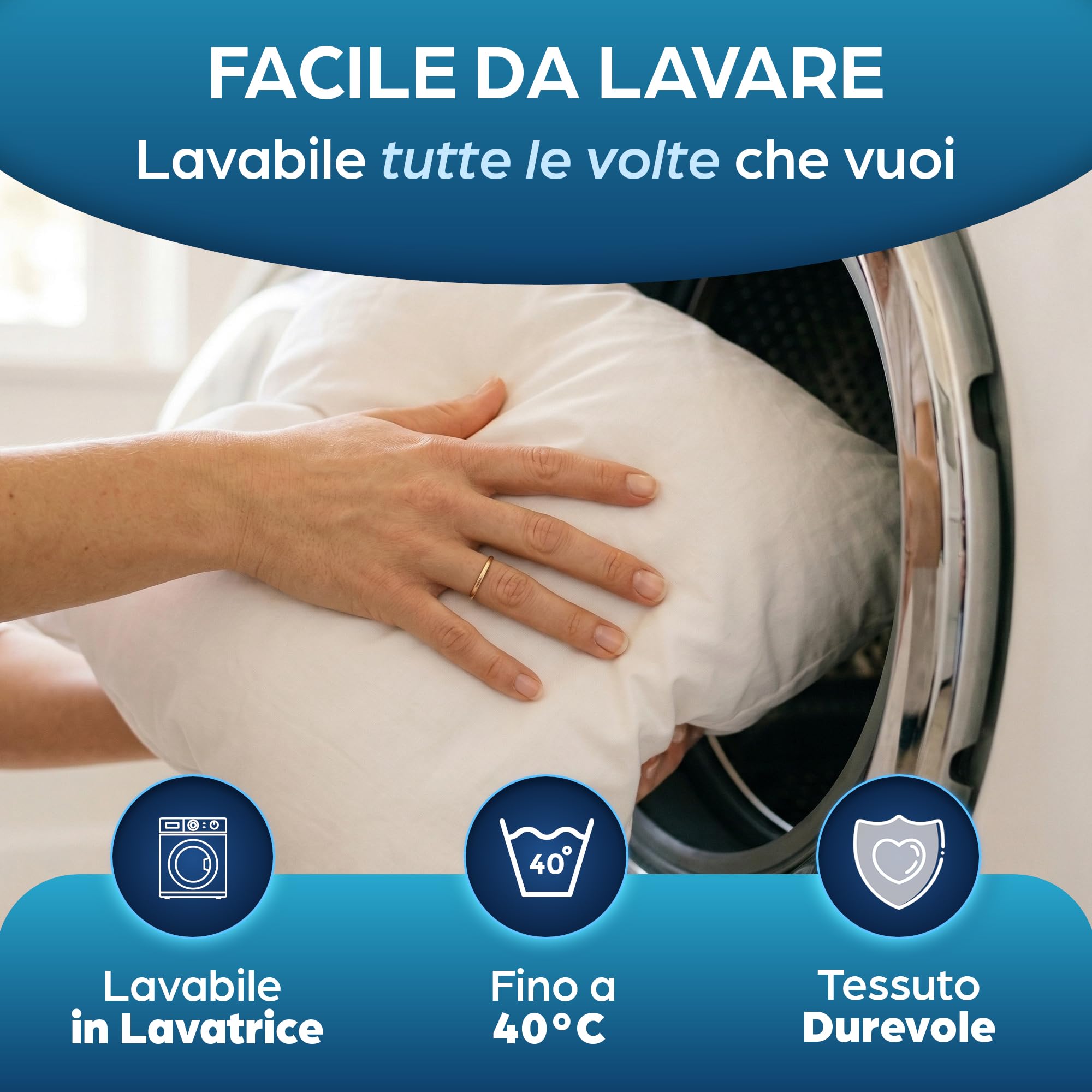 Flowen Cuscini per Divano 40x40 Imbottitura Cuscini 2 pezzi Interno Decorativi Quadrati Morbidi con Federe in Poliestere Bianca Anallergici Antiacaro Arredo Casa Salotto Letto Lavabili