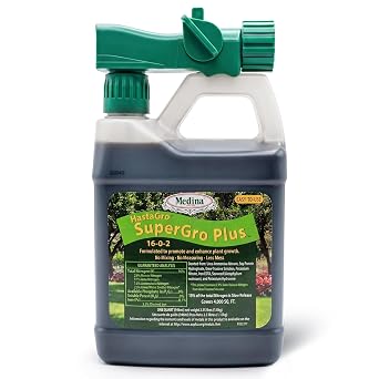 Medina HastaGro 16-0-2 SuperGro Plus | Phosphorus-Free Liquid Lawn Fertilizer with Molasses & Humic Acid | Covers 4,000 Sq Ft Per Quart| for Lawns, Tropical Plants & Sandy Soils RTS Hose End