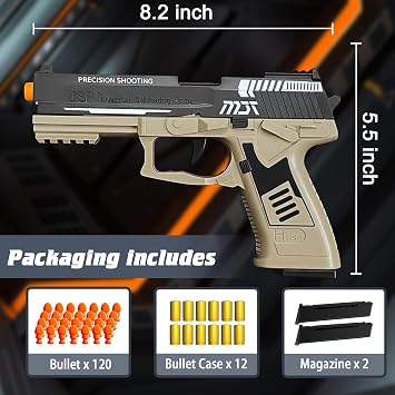Toy Gun with Automatic Reloading Rebound Shell Ejecting and Soft Foam Blaster, Ideal for Shooting Games, Education Model Toys, Gift for Kids Boys Girls