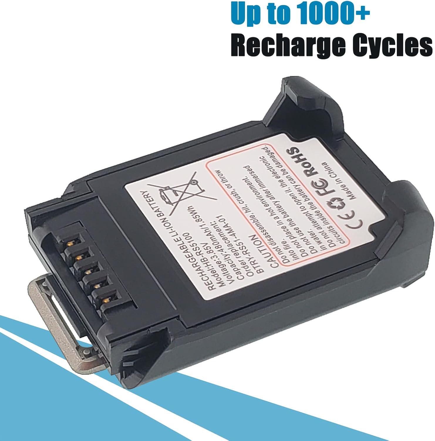 HB-RS5100 2PCS Battery Compatible with Zebra RS51 RS5100 RS51B0 RS51C0 Ring Scanner BT-000398 BTRY-RS51-7MA-01 BTRY-RS51-4MA-01 480mAh 1.85WH