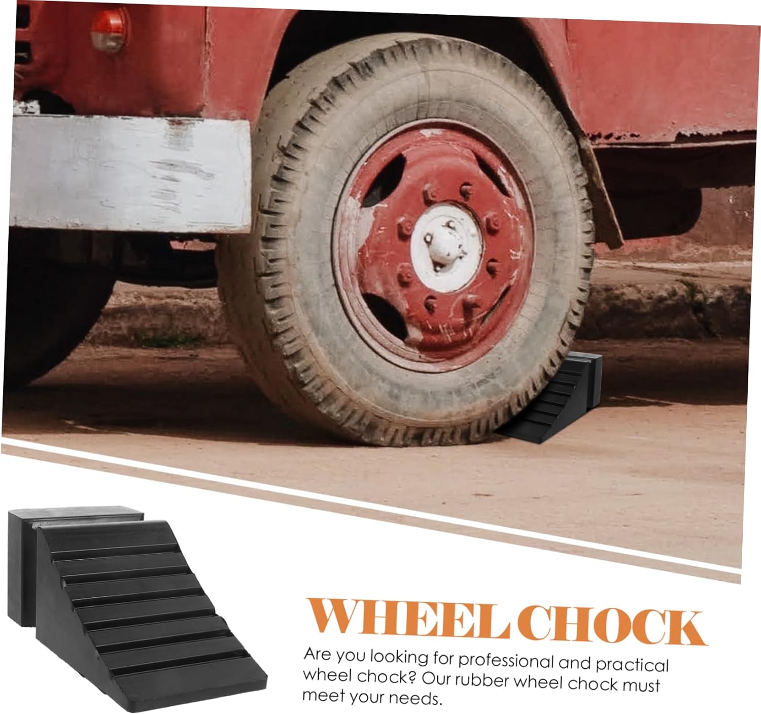 Wheel Chock Portable -Skid Tire Stopper for Cars Trucks and Trailers Lightweight Design for Secure Wheel Immobilization Slopes