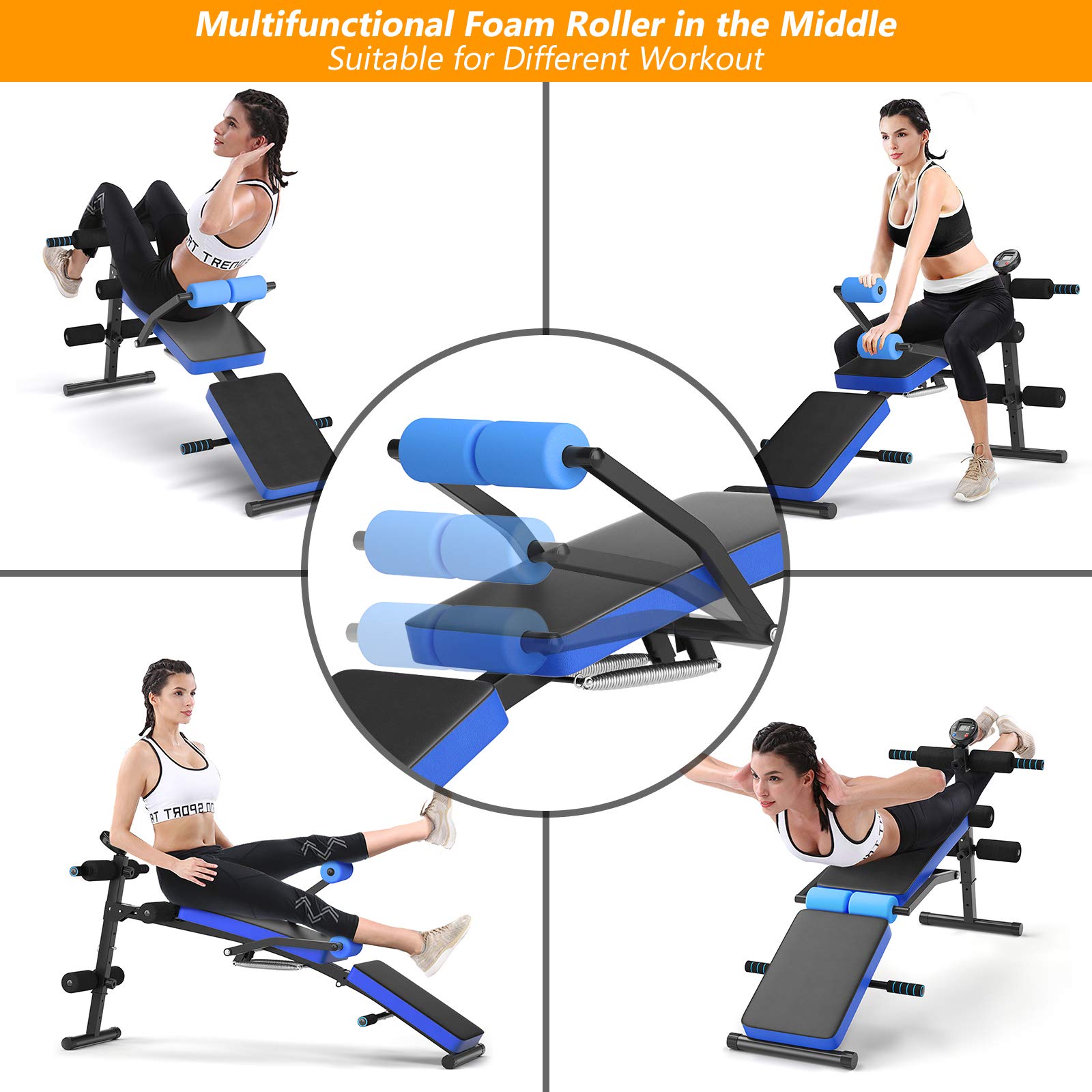 Work Out Bench Elegant Adjustable Sit Up Bench, Abdominal Training
