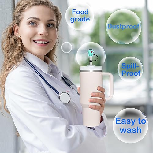 Miniatura 4 de Tapas de popote de lactancia, 12 unidades para taza Stanley de 30 y 40 onzas, vaso, botella de agua, popote de silicona para popotes reutilizables