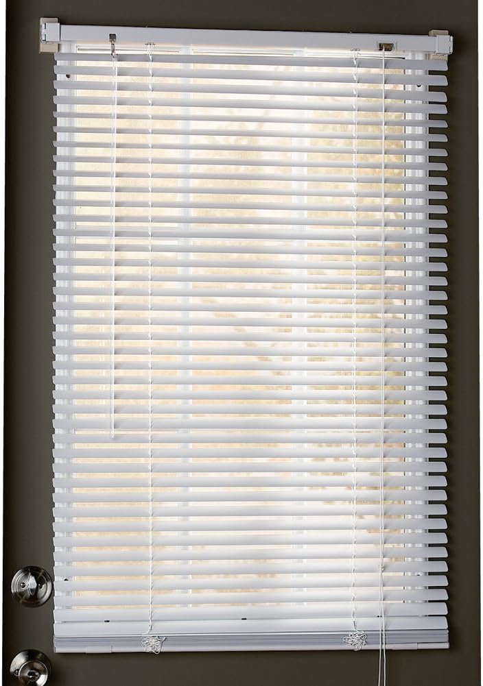 Collections Etc Easy Install Magnetic Blinds, 1" Mini Quick Snap on/Snap Off, for Steel Metal Door Windows, White, 25" X 68"