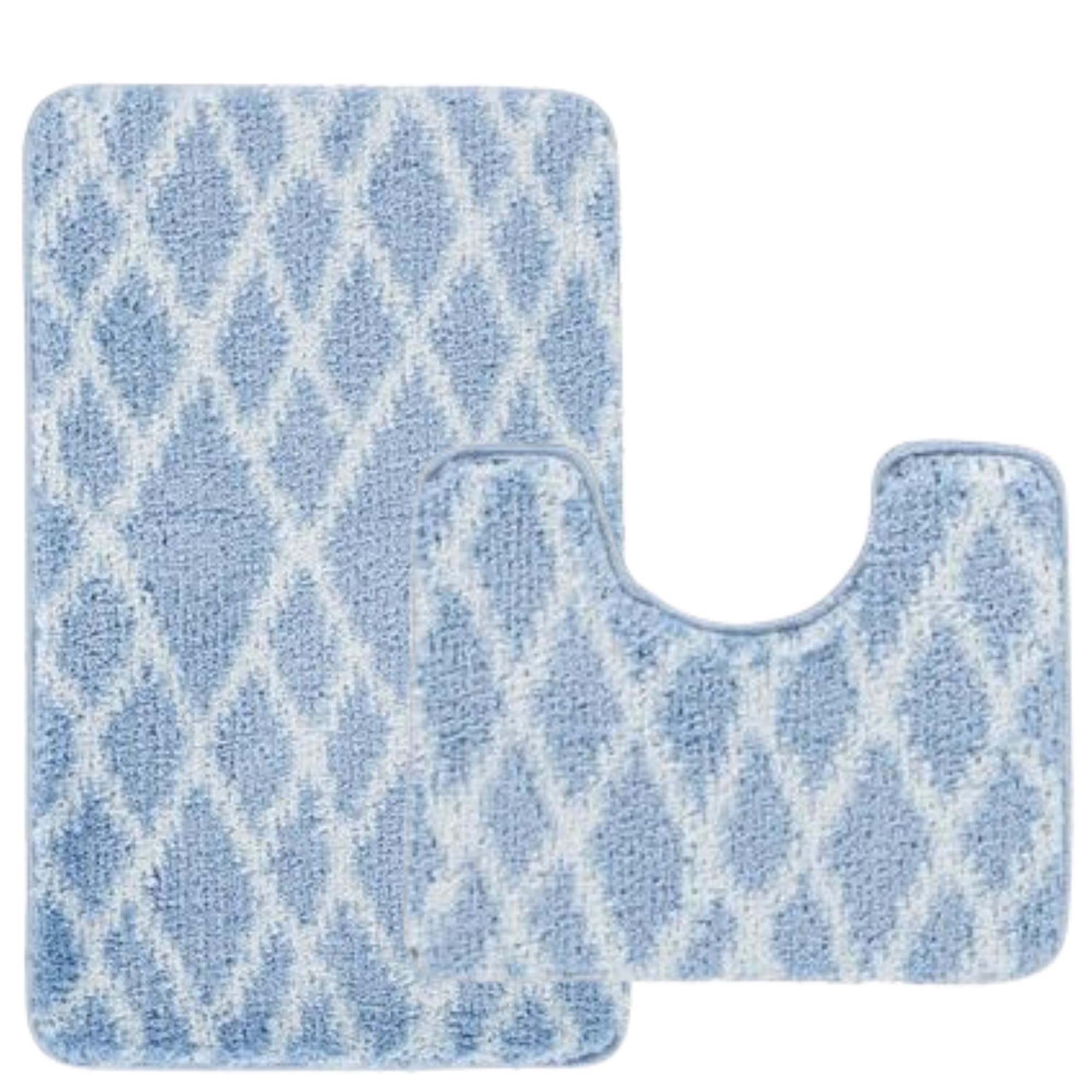 Nest & Nibble Bath Mats 2 Piece Set Non Slip Bath Mat & Toilet Rug, Soft Microfiber, Quick Dry, Machine Washable