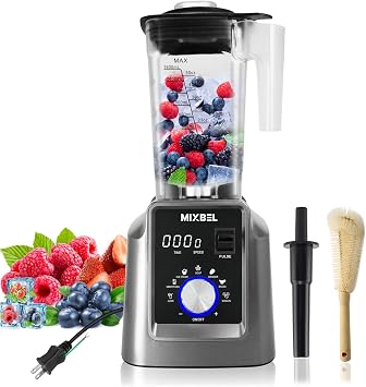 High-Capacity Commercial Mixer Commercial Blender 2L with Timer Function 2200W Juicer Mixer 48000RPM High-Speed Rotation Multi-Function Washable One-Button Cleaning, Vegetables, Fruits, Ice
